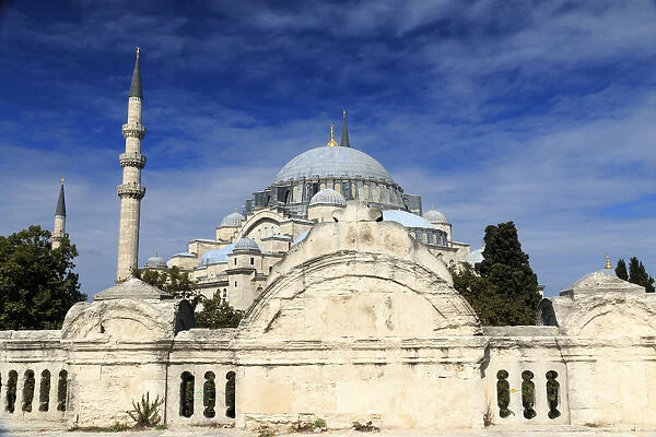 Turkey, Istanbul, Suleymaniye Mosque complex (Suleymaniye Camii) is an Ottoman imperial