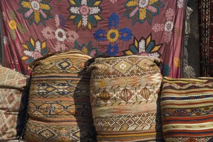 Framed Print : Turkish Rugs on display, Cappadoccia Turkey Framed Print : Turkish Rugs on display, Cappadoccia Turkey