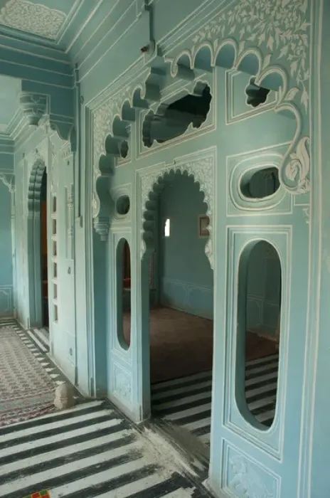 Framed Print : Turquoise room, City Palace, Udaipur, Rajasthan, India