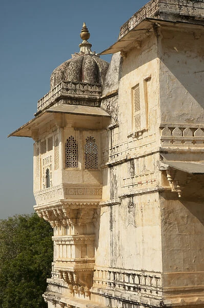 Turret at the City Palace, Udaipur, Rajasthan, India