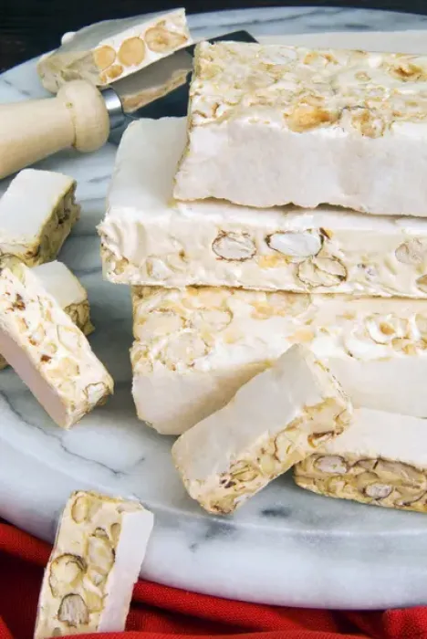 Framed Print : Turron (Spain), torro (Catalonia), torrone (Italy) or nougat (Morocco), It is a confection