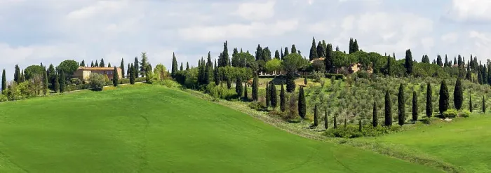 Framed Print : Tuscany landscape with farm, cypress and olive trees. Tuscany, Italy Framed Print : Tuscany landscape with farm, cypress and olive trees. Tuscany, Italy