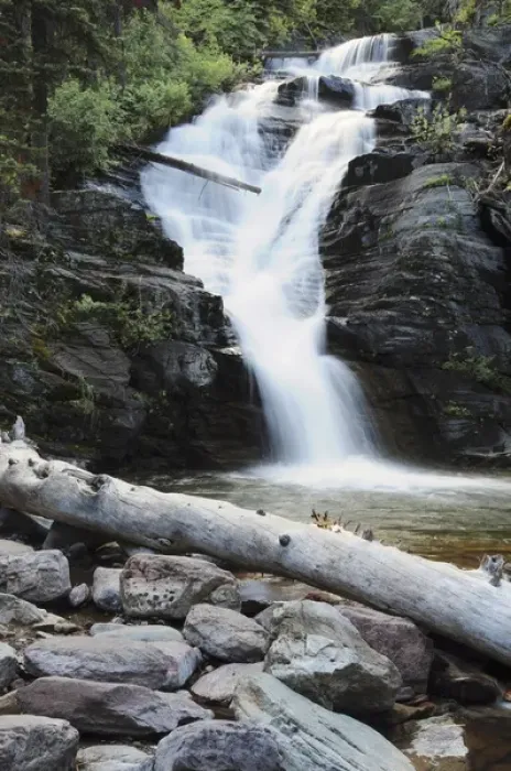 Framed Print : Twin Falls: Glacier National Park, Montana, USA