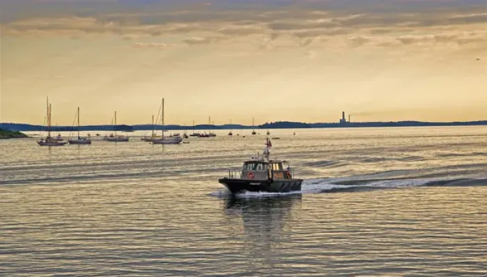 Framed Print : A typical day in the Portland Harbor