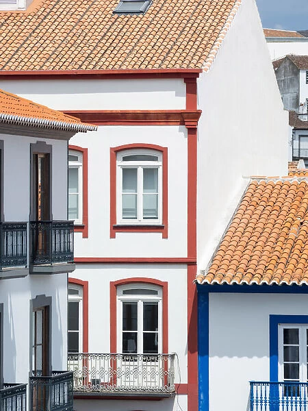 The typical facades of the houses in the historic center