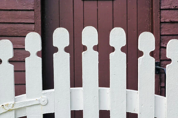 Typical white picket fence, Shaker Village of Pleasant Hill, Harrodsburg, Kentucky