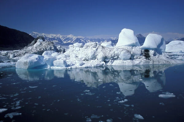 U. S. A. Alaska, Prince William Sound Icebergs floating in Prince William Sound