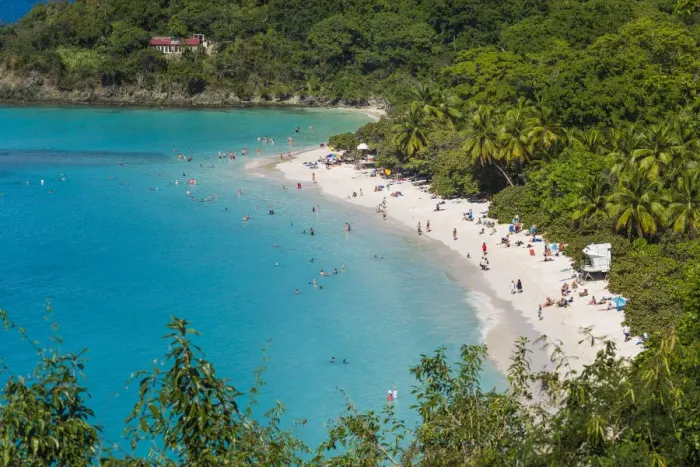 Framed Print : U. S. Virgin Islands, St. John. Trunk Bay and beach Framed Print : U. S. Virgin Islands, St. John. Trunk Bay and beach