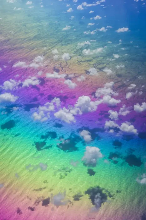 Framed Print : U. S. Virgin Islands, St. Thomas. Aerial view of clouds and rainbow over the Caribbean Sea Framed Print : U. S. Virgin Islands, St. Thomas. Aerial view of clouds and rainbow over the Caribbean Sea