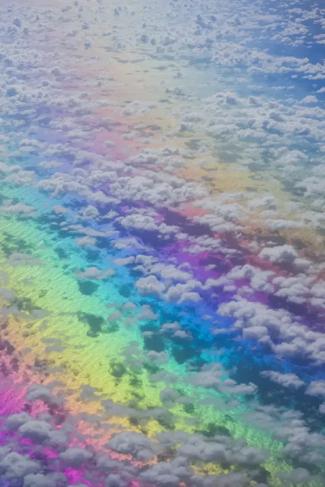 Framed Print : U. S. Virgin Islands, St. Thomas. Aerial view of clouds and rainbow over the Caribbean Sea