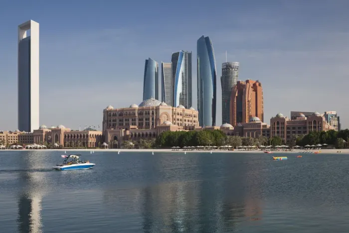 Framed Print : UAE, Abu Dhabi, skyline, ADNOC Tower, Etihad Towers, dusk Framed Print : UAE, Abu Dhabi, skyline, ADNOC Tower, Etihad Towers, dusk