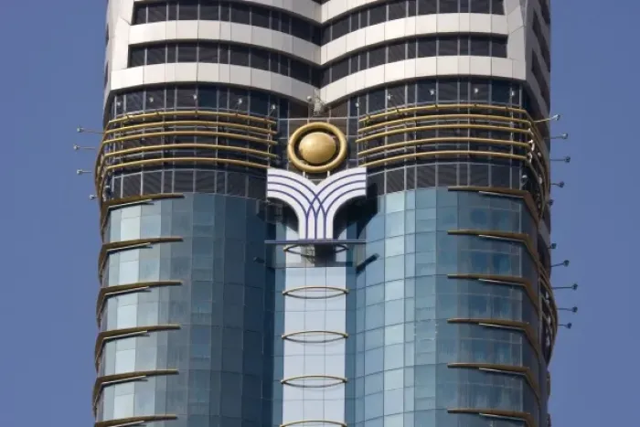 Framed Print : UAE, Dubai. Detail of Rose Tower Framed Print : UAE, Dubai. Detail of Rose Tower
