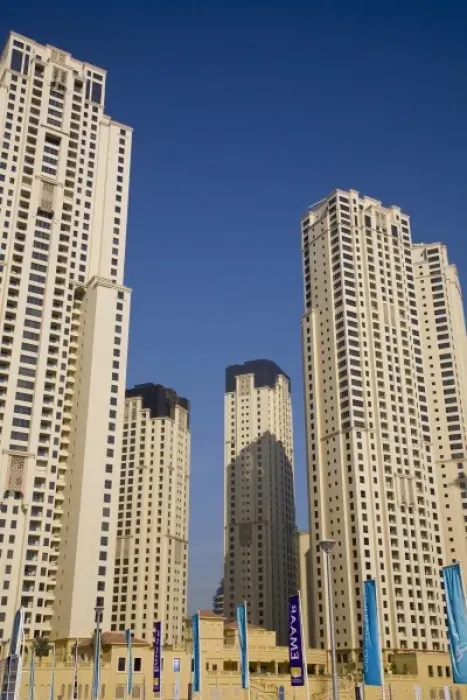 Framed Print : UAE, Dubai. Towers of Jumeirah Beach Residence Framed Print : UAE, Dubai. Towers of Jumeirah Beach Residence