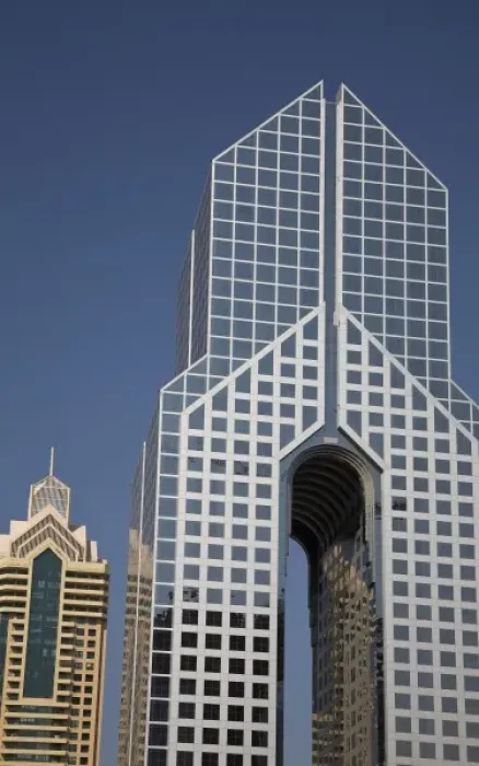 Framed Print : UAE, Dubai. View of the Dusit Thani Hotel Framed Print : UAE, Dubai. View of the Dusit Thani Hotel