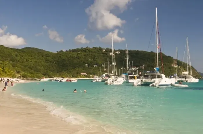 Framed Print : UK, BVI, Jost van Dyke, White Bay. Popular moorings for bareboaters and charter sail Framed Print : UK, BVI, Jost van Dyke, White Bay. Popular moorings for bareboaters and charter sail