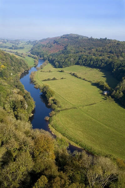 UK. England - Wales Border at Symonds Yat looking down the River Wye valley