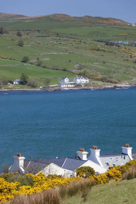 Framed Print : UK, Northern Ireland, County Antrim, Cushendun of the famous Cornish-style cottages