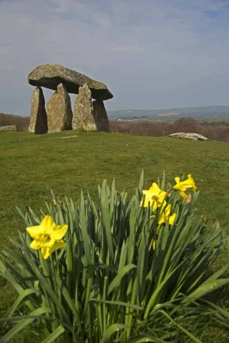 Framed Print : UK, Wales, Newport. Pentre Ifan Cromlech, a well, preserved ancient burial chamber