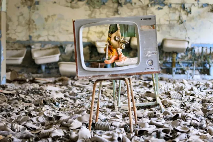 Framed Print : Ukraine, Pripyat, Chernobyl. Gas masks, many of them child-sized Framed Print : Ukraine, Pripyat, Chernobyl. Gas masks, many of them child-sized