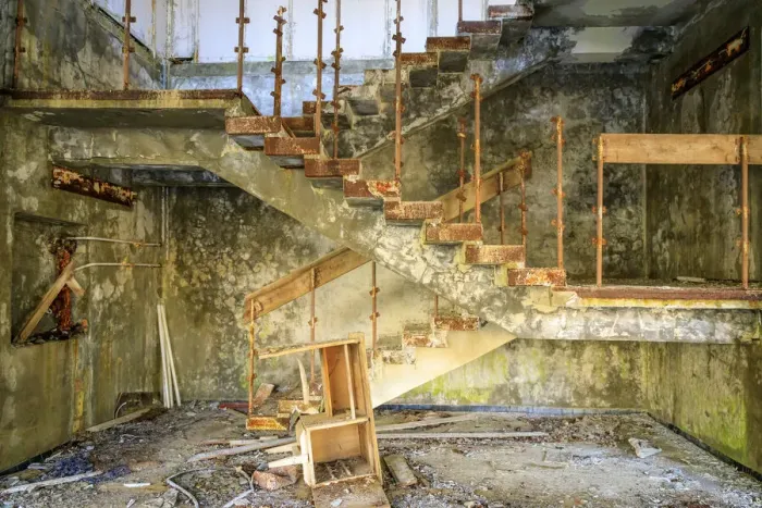 Framed Print : Ukraine, Pripyat, Chernobyl. Staircase Framed Print : Ukraine, Pripyat, Chernobyl. Staircase