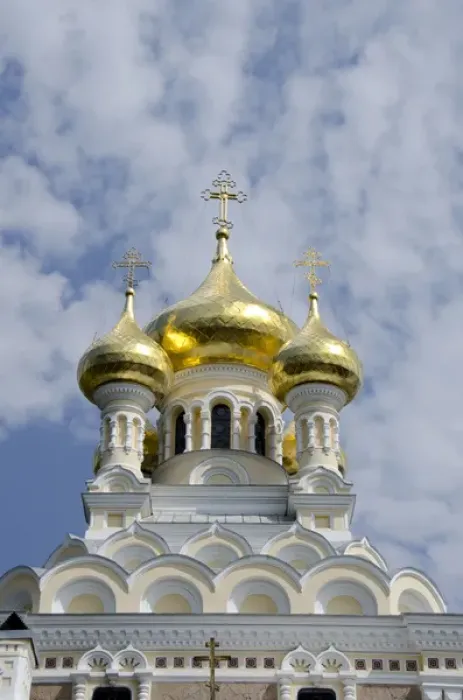 Framed Print : Ukraine, Yalta. Exterior of Saint Alexander Nevsky Cathedral, typical Russian architecture, c Framed Print : Ukraine, Yalta. Exterior of Saint Alexander Nevsky Cathedral, typical Russian architecture, c