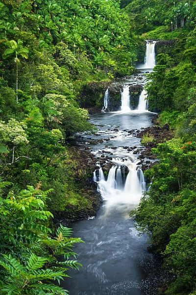 Umauma Falls along the lush Hamakua Coast, The Big Island, Hawaii USA