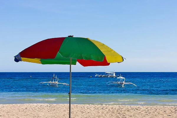 Umbrella on the beach, Bohol Island, Philippines