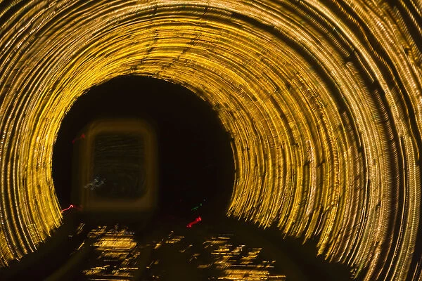 Underground tunnel lights across Huangpu River, Shanghai, China