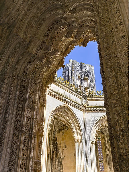 The Unfinished Chapels, Capelas Imperfeitas, in typical Manueline style. The monastery of Batalha
