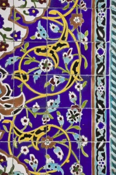 Framed Print : United Arab Emirates, Dubai, Bur Dubai. Tiled exterior of the Imam Hussein Iranian Mosque Framed Print : United Arab Emirates, Dubai, Bur Dubai. Tiled exterior of the Imam Hussein Iranian Mosque