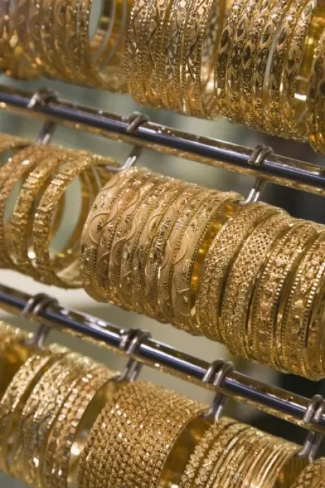 Framed Print : United Arab Emirates, Dubai, Deira. Deira Gold Souk  /  Market  /  Gold Bracelets