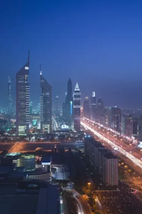 Framed Print : United Arab Emirates, Dubai, Dubai City. Emirates Towers and Sheikh Zayed Road Highrises Framed Print : United Arab Emirates, Dubai, Dubai City. Emirates Towers and Sheikh Zayed Road Highrises