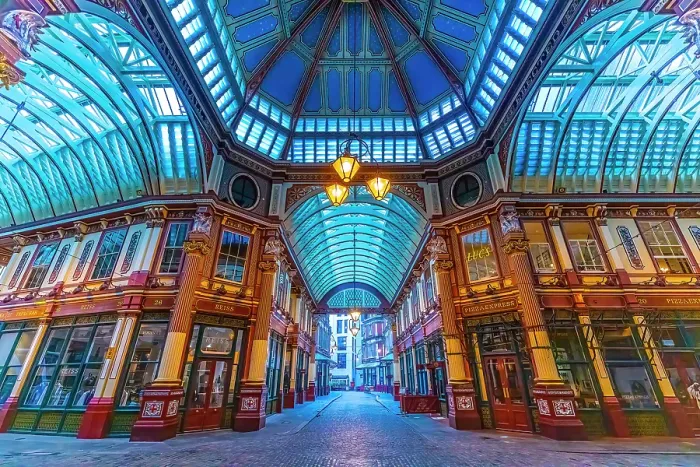 Framed Print : United Kingdom, England, London. Early morning in the Leadenhall Market. ©Jim Zuckerman  /  Jaynes Gallery  /  DanitaDelimont.com. (Editorial Use Only)