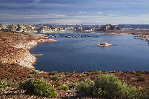 United States, Arizona, Lake Powell at Wahweap (far shoreline is in Utah)