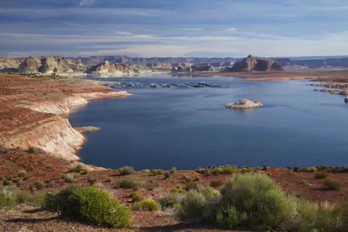 Framed Print : United States, Arizona, Lake Powell at Wahweap (far shoreline is in Utah) Framed Print : United States, Arizona, Lake Powell at Wahweap (far shoreline is in Utah)