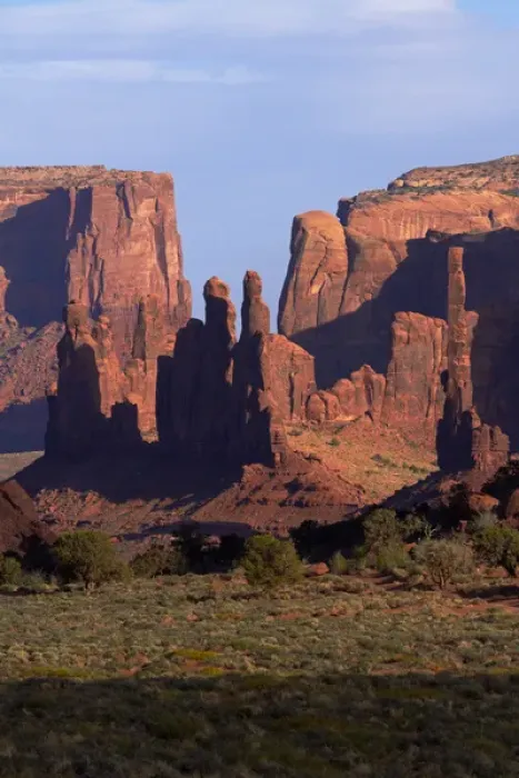 Framed Print : United States, Arizona, Navajo Nation, Monument Valley, Yei Bi Chei and Totem Pole