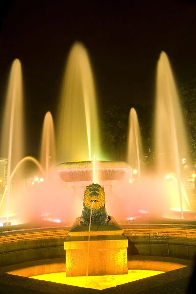 United States, Puerto Rico, Ponce. Fountain of the Lions (La Fuente de Leones)