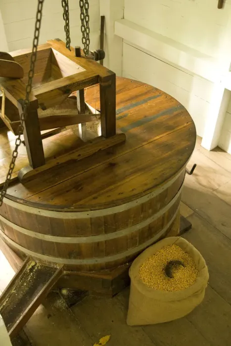Framed Print : United States, Puerto Rico, Ponce. Corn grinder at Hacienda Buena Vista, a restored coffee Framed Print : United States, Puerto Rico, Ponce. Corn grinder at Hacienda Buena Vista, a restored coffee