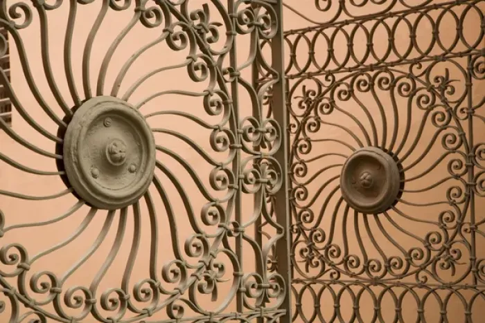 Framed Print : United States, Puerto Rico, Ponce. Wrought-iron grill; traditional colonial architecture