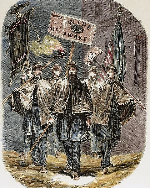United States. Supporters of Abraham Lincoln, candidate of the Republican Party
