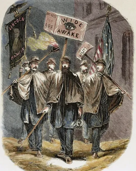 Framed Print : United States. Supporters of Abraham Lincoln, candidate of the Republican Party