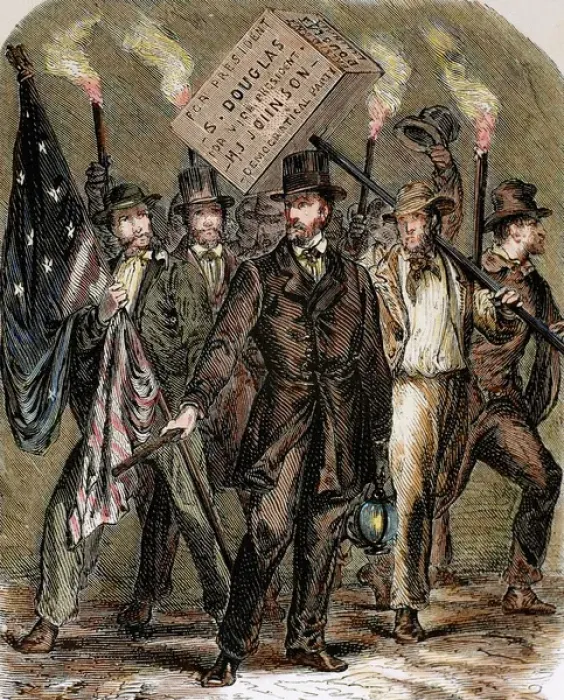 Framed Print : United States. Supporters of Stephen Douglas, candidate of the Democratic Party Framed Print : United States. Supporters of Stephen Douglas, candidate of the Democratic Party