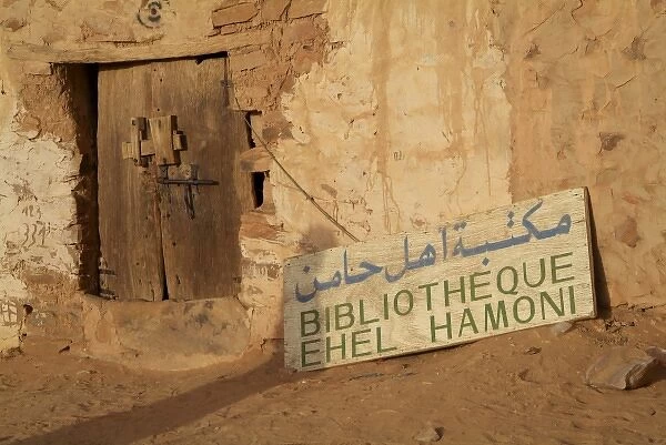 Unknown. Mauritania, Adrar, Chinguetti, The sign in the entrance