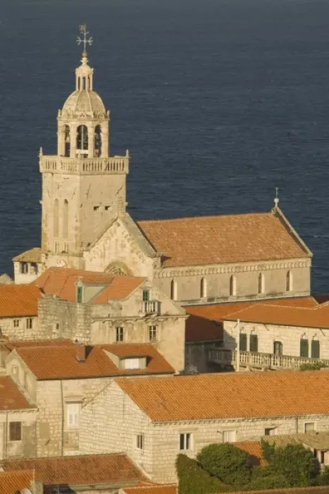 Framed Print : Unknown. Europe, Croatia, Dalmatia, Korcula Island, Korcula town