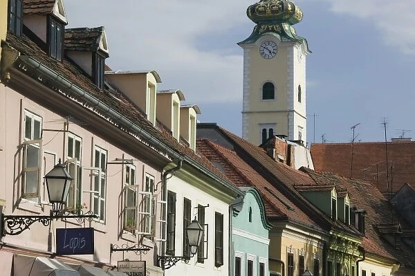 Unknown. Croatia-Zagreb. Old Town Zagreb-Tkalciceva Street Cafe / Restaurant Area and St