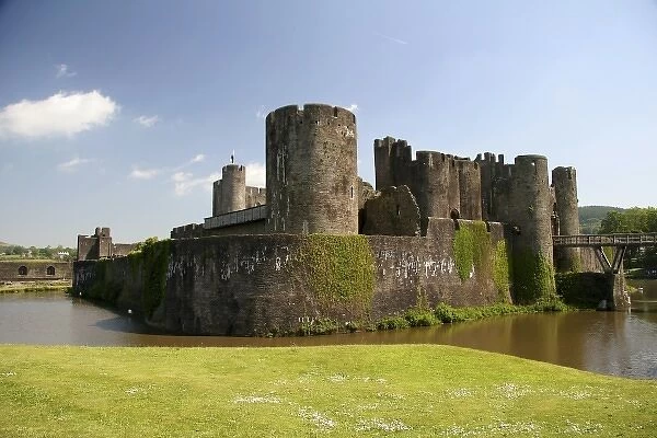 Unknown. Caerphilly, Wales. The well preserved castle at Caerphilly