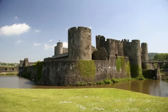 Framed Print : Unknown. Caerphilly, Wales. The well preserved castle at Caerphilly