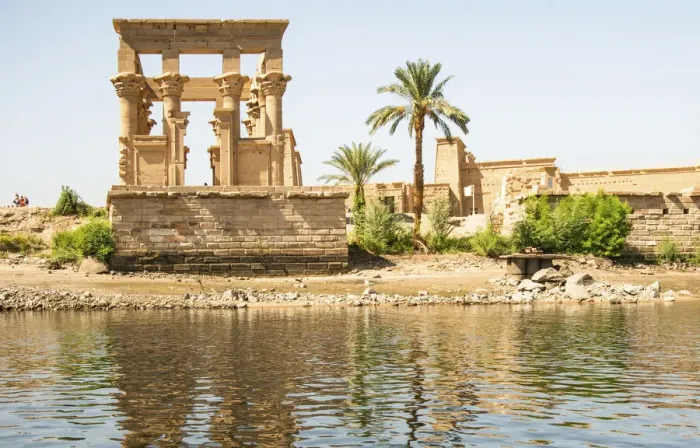 Framed Print : Upper Egypt, Aswan between the two dams, Philae Temple of Isis, Trajans Kiosk