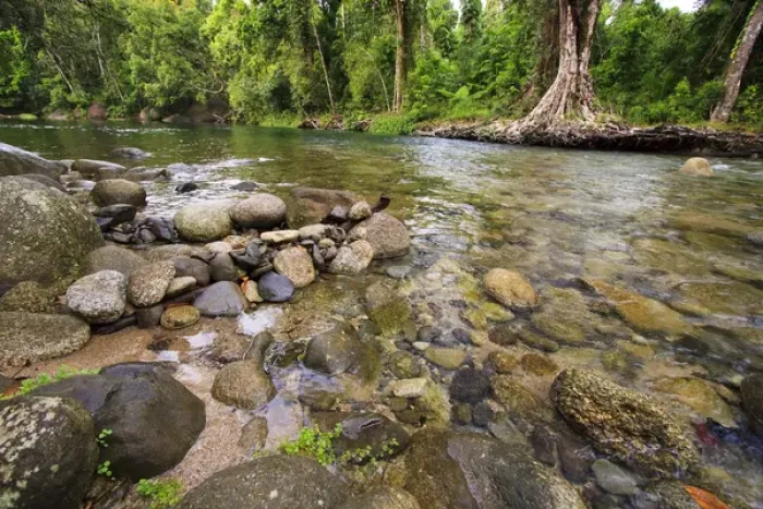 Framed Print : The upper reaches of Babinda Creek is a popular spot for swimming in far north Queensland Framed Print : The upper reaches of Babinda Creek is a popular spot for swimming in far north Queensland