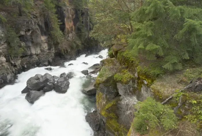Framed Print : The upper Rogue river flows through a gorge, Oregon Framed Print : The upper Rogue river flows through a gorge, Oregon